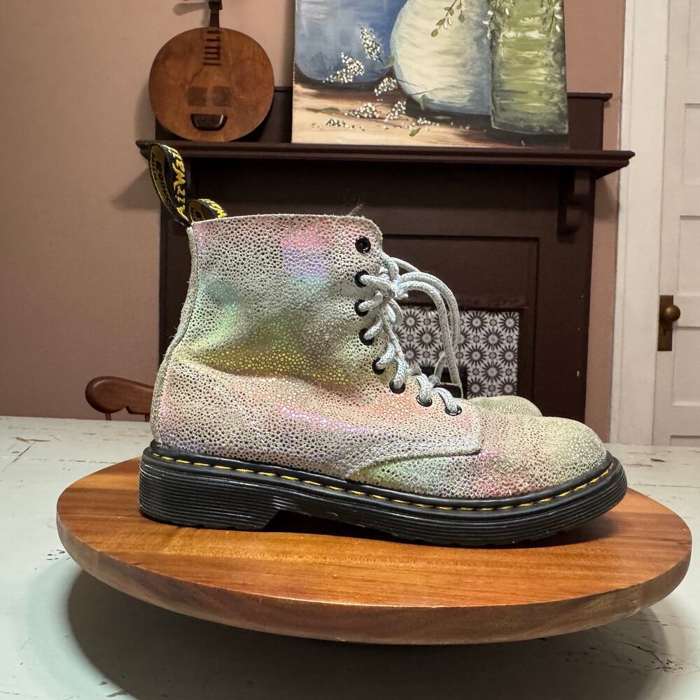 Dr. Martens 1460 Pascal Youth Size 2 Glitter Rainbow Boots